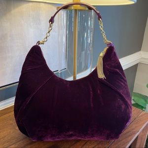 LUCKY BRAND “Darling” Burgundy Velvet Hobo Bag NWT